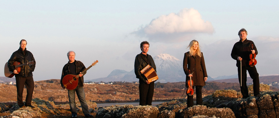 group photo of altan playing in a bar