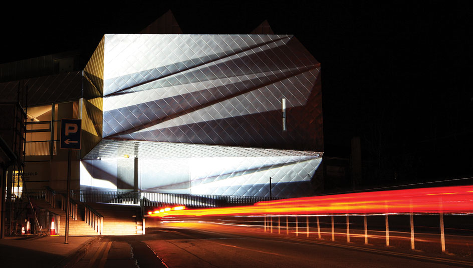 photo of projection on the facade of the r.c.c.