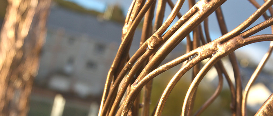 close up photo of one of the welded bronze rod