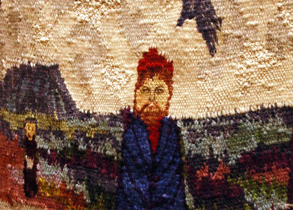 close up photo of woven tapestry